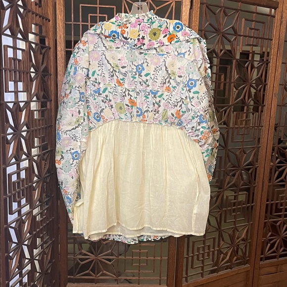 Floral Short Sleeve Mini Dress - White Multi - Picture 5 of 9